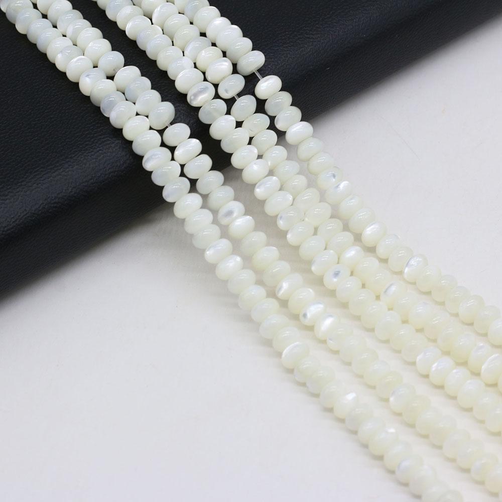 1 нить натуральных пресноводных ракушек бусины белые абакус-образные изоляционные бусины для изготовления ювелирных изделий своими руками ожерелья серьги браслеты бусины аксессуары