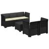 5 Seater Garden Sofa with Cushions Rattan Look PP Anthracite