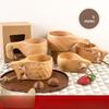Rubber Wood Cup Creative Nordic Lanyard Milk Cup Handle Coffee Cup Wooden Water Cup