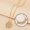 Necklace - OTHERWISE - Four-Leaf Clover - Stainless Steel - Gold-Plated - 42+6 Cm