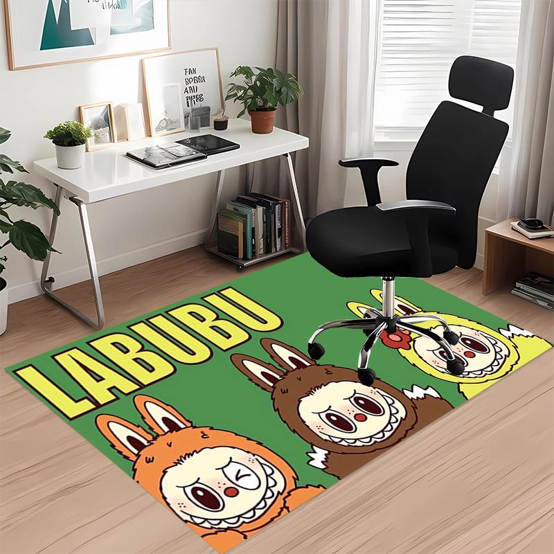 Labubu Printed Carpet, for Office Chair Living Room Bedroom Kitchen Room Decor Gifts.