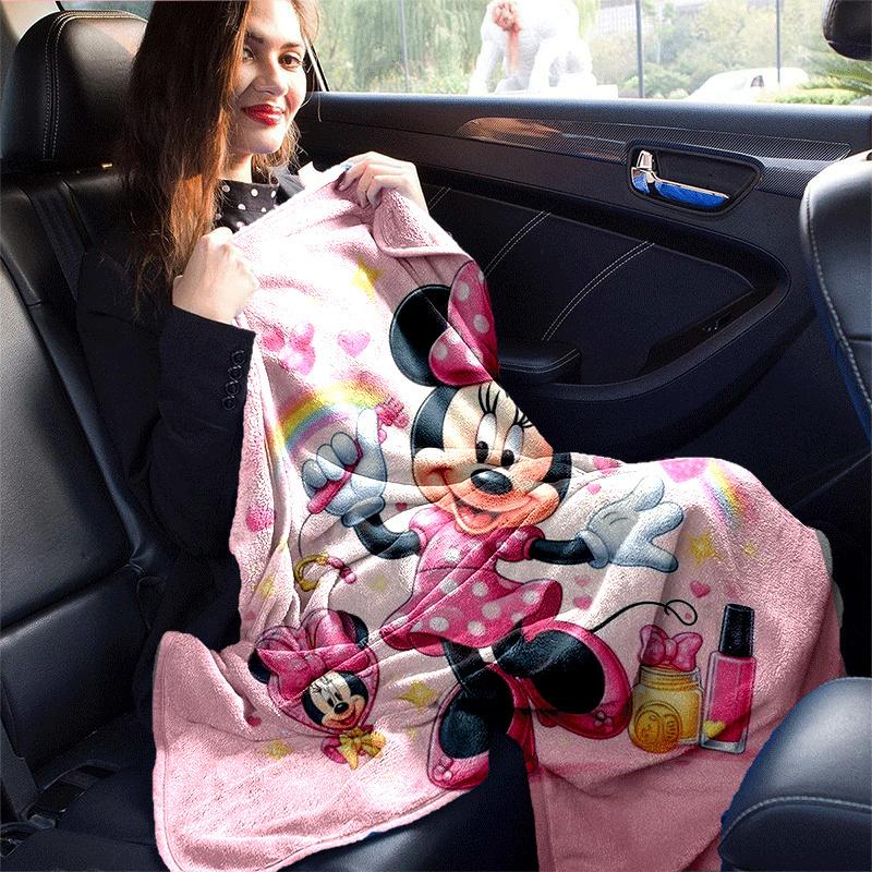 1pc Minnie Printing Blanket - Soft, All-Season Throw for Office Blanket, Car, Travel