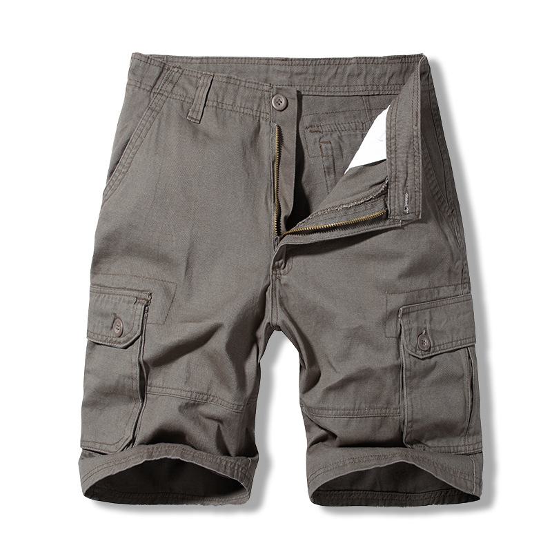 Мужские летние свободные однотонные шорты с 5-точечным воротником: Модные и повседневные пляжные брюки