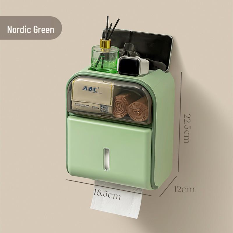 Настенный водонепроницаемый держатель для туалетной бумаги, без пробивки, высококлассный кремовый стиль, держатель для бумажных полотенец