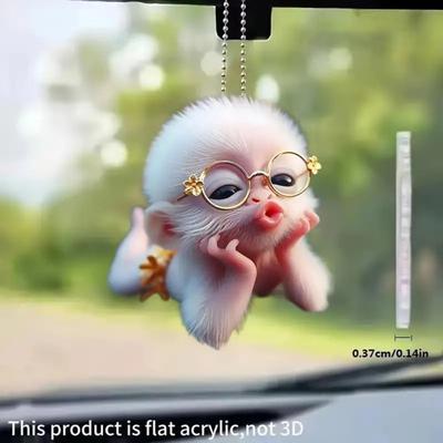 2D обезьяна акриловое подвесное украшение домашний офис рюкзак автомобиль зеркало заднего вида лежащая обезьяна подвесное украшение мультяшное животное кулон