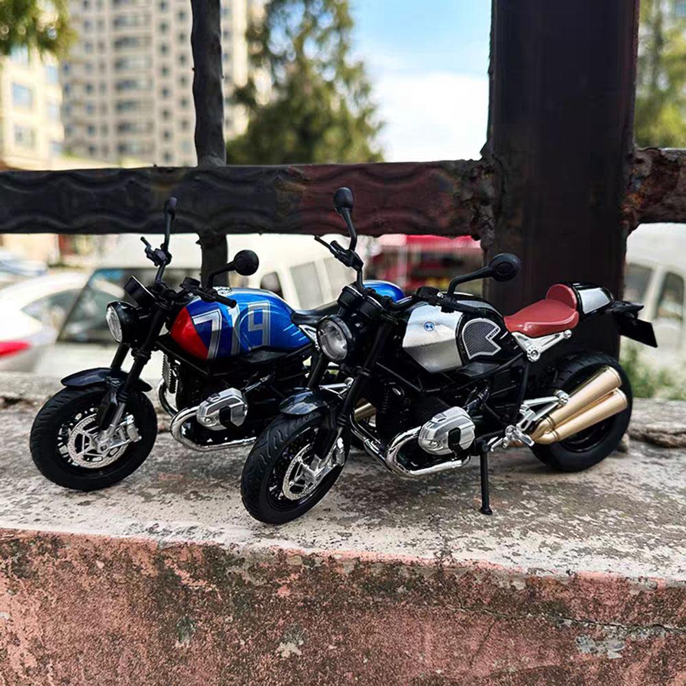 1:12 R nineT Scrambler HP4 Alloy Diecast Motorcycle Models Car Toy Wheel Rotate Vehicles Sound Light Motorcycles Kids Xmas Gift