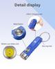 RovyVon Aurora A1x Blue 650lumens Powerful Mini Keychain Flashlight USB C Rechargeable Small EDC Flashlight for Night Gift Camping, Walking,