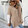 Autumn and Winter High Neck Twist Shawl Knit Sweater Loose Round Neck Sweater