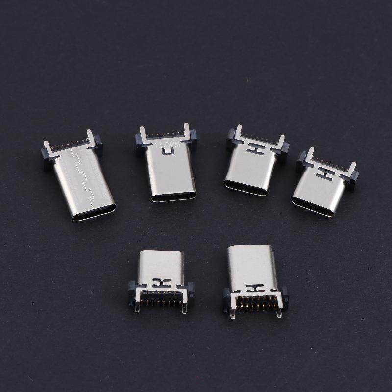Разъем USB Type C Female 16-контактный, 180 градусов, для промышленных устройств, DIY сборки