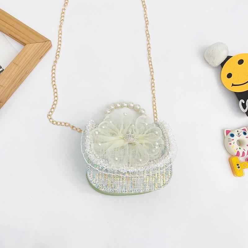 Xiaoxiangfeng Bow Lace Bag Pearl Handheld With Durable Material For Toddlers