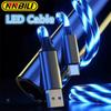 Светодиодный USB-кабель типа C для Samsung Xiaomi OPPO IPhone, быстрое зарядное устройство, кабель для передачи данных, светодиодный кабель со светодиодной подсветкой