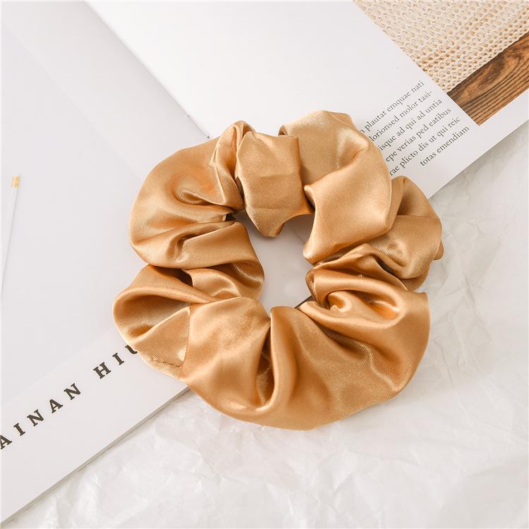 1Pc 12cm Black Brown Women Silk Satin Scrunchies Korean Ladies Girls Elastics Hair Band Ponytail Hold Hair Accessories