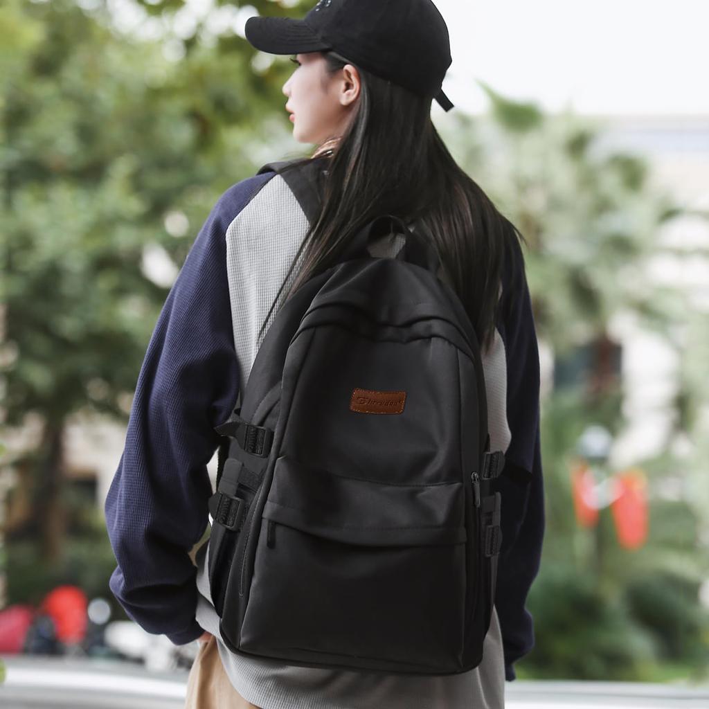 Backpack for Men and Town Ultra Large Unisex [shrradoo] Women, Rucksack, School, Lightweight, Capacity, 15.6 Inches, Casual, (Black)