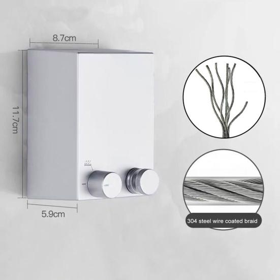 4.2M настенная выдвижная бельевая веревка регулируемая втягивающаяся прочная нержавеющая стальная проволока для сушки белья в помещении и на открытом воздухе