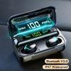Водонепроницаемые беспроводные спортивные наушники IPX7 9D стерео TWS Bluetooth 5 0 CVC8 0 шумоподавление со светодиодным дисплеем и зарядным кейсом