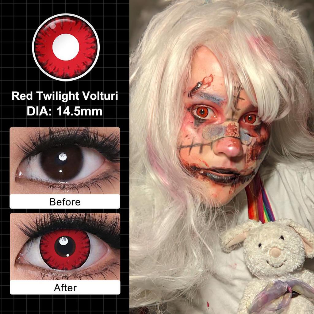 Crazy Lenses Magister Контактные линзы для Хэллоуина Красные контактные линзы для косплея Аксессуары для аниме Шаринган/Какаши Мангекё/Саске Гексаграмма