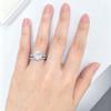 Newshe 925 Silver D VVS1 Full Moissanite Wedding Rings Set for Women Halo Oval Cut Engagement Ring