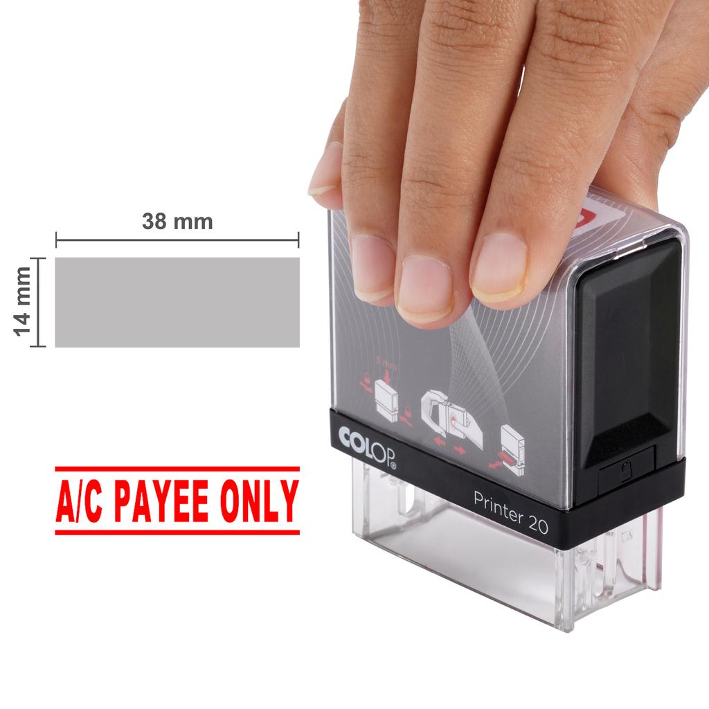 A/C Payee Self Inking Rubber Stamp Custom Colop Office Stationary P20 Mini Stamper