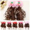 2Pcs Cute Kids Hairpin Wig Wavy Wig Braid Hairpin Princess Children Hair Clip Girls