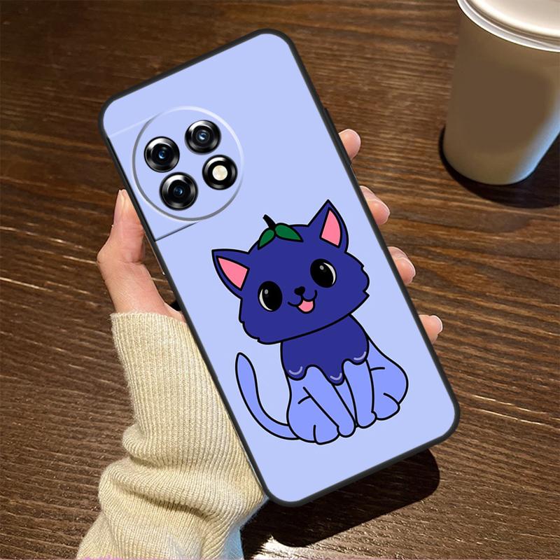 Милый Кавайный Чехол с Котом и Черникой для OnePlus Nord CE 3 Lite 2 2T N10 N20 N30 N100 N200 8T 9R 10R 10T 9 10 Pro 11