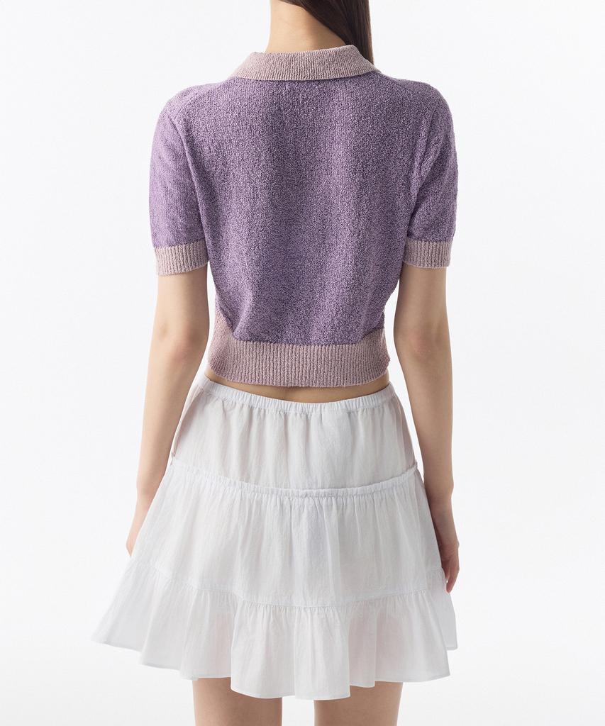 MUSINSA STANDARD WOMAN Women'S Boucle Knitted Polo Shirt [Purple]