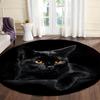 Black Cat Pattern Round Shape Floor Mats Kitchen Hallway Runner Rug Bedroom Living Room Soft Carpet Non-slip Area Rug
