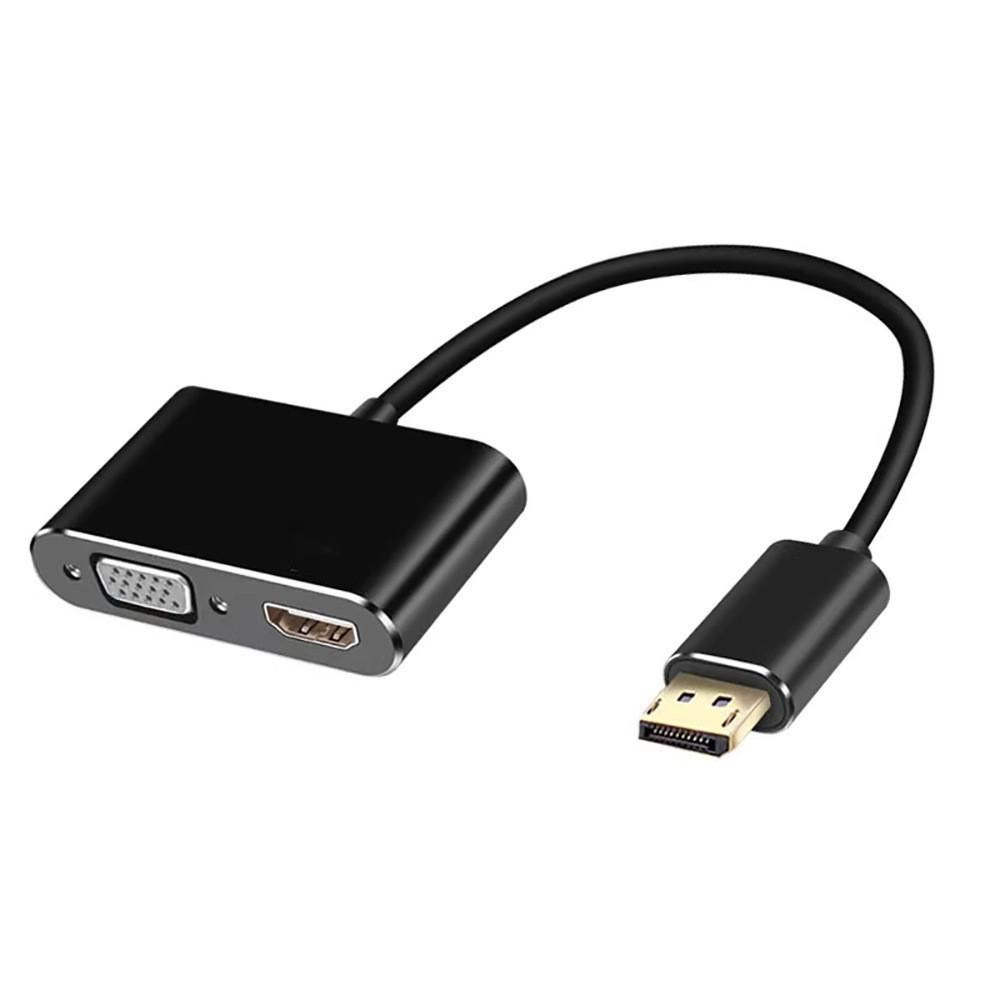 Алюминиевая док-станция 2-в-1 DP на HDMI/VGA для ноутбуков и дисплеев