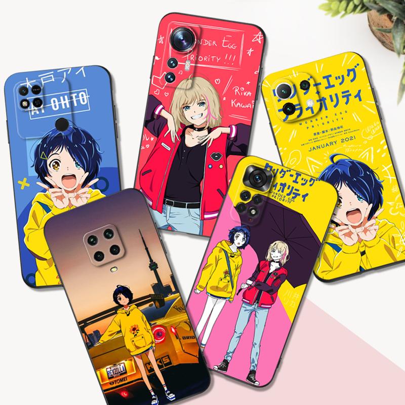 Черный ТПУ чехол для Xiaomi mi 11i 5G Redmi Note 11 11S Pro PLUS 4G 5G Чехол rika wonder egg kawai