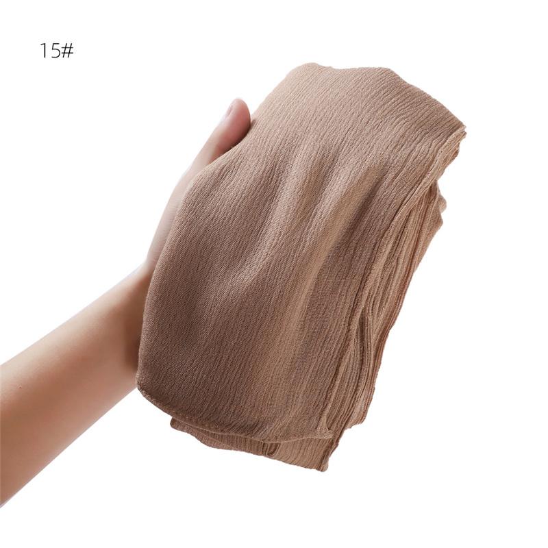 41 Color Big Size 80*190cm Crinkle Cotton Scarf Head Hijab Wrap Solid Women Shawls Femme Lady Headband Muslim Hijabs Store