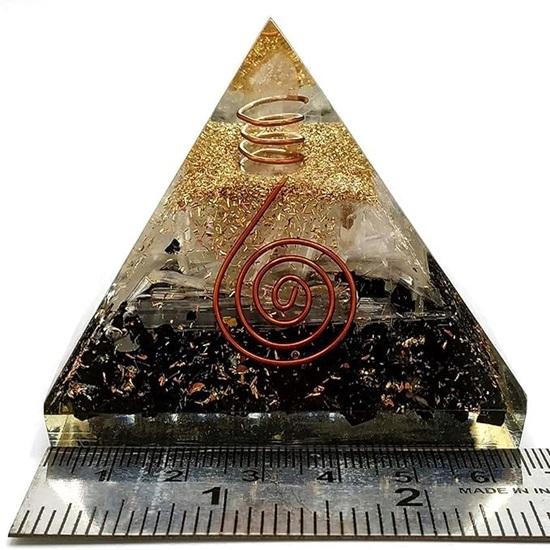 7,62 см Пирамида Оргона Защита от Электронного Излучения Селенит Черный Турмалин Кристалл Пирамида Оргонита для Медитации Йоги Исцеления Чакр Духовного Исцеления