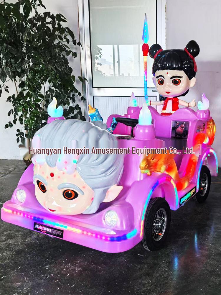Children's & Adults' Luminous Electric Scooter with Seat - Outdoor Double Bumper Amusement Vehicle