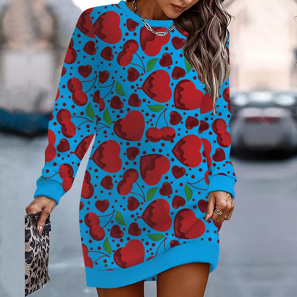 Женское элегантное, модное, трендовое и повседневное худи, 3D-принт символа сердца, трехмерный крой, женское длинное худи, подарок на День святого Валентина