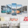 Landscape Canvas Posters Home Decor 5 Pieces Natural Lake Paintings Wall Art Scenery Pictures Modular Living Room Decor No Frame