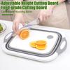 Large Collapsible Cutting Board Grill Caddy Tub 2-in-1 Kitchen Prep Station with Colander Lid Space-Saving Veggie Washing Basket for BBQ Picnic