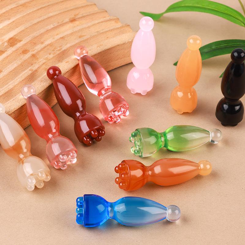 Small Lotus Seedpod Gua Sha Face Massage Stick and Meridian Brush
