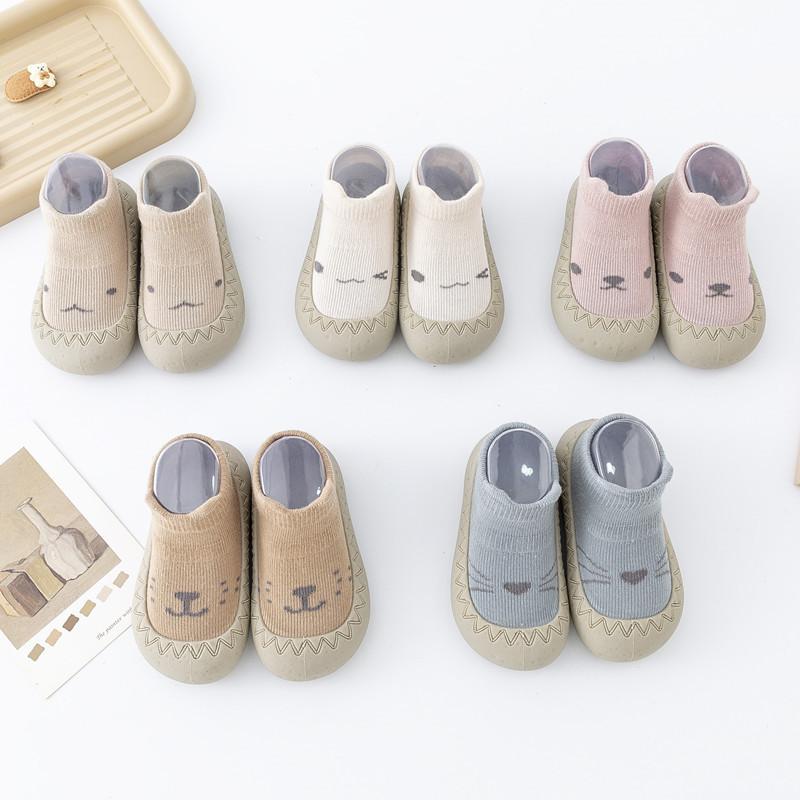 2025 Весна Новые Детские Тапочки Носки Обувь Из Гребенного Хлопка Детские Нескользящие Носки Для Малышей Мультяшные Туфли Носки