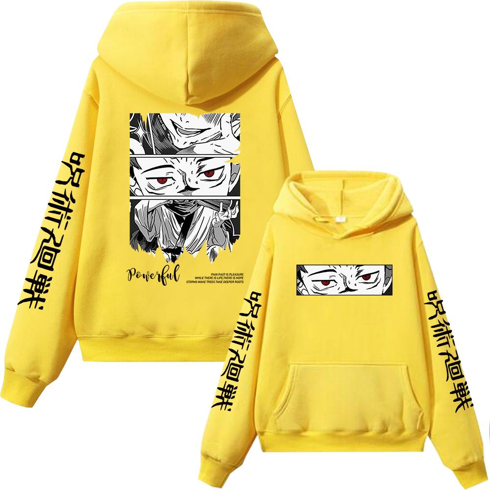 Japanese Anime Jujutsu Kaisen Itadori Yuji Print Graphic Hoodies Vintage Oversized Hooded Casual Hoodie Men Women Clothes