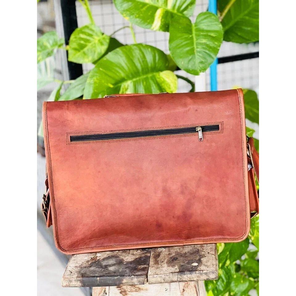 Handmade Men's Genuine Leather Vintage Laptop Messenger Briefcase Bag Satchel