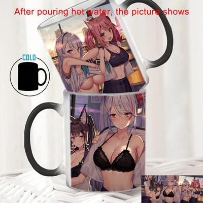 Кружка с принтом Sexy Ass Double Sides BSKT-072, меняющая цвет кофейная кружка, аниме-чашки, керамическая чашка, термочувствительные кружки, посуда для напитков на заказ