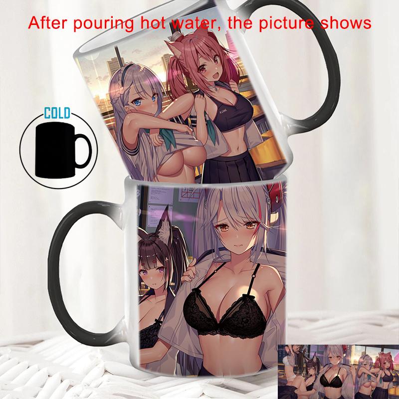 Кружка с принтом Sexy Ass Double Sides BSKT-072, меняющая цвет кофейная кружка, аниме-чашки, керамическая чашка, термочувствительные кружки, посуда для напитков на заказ