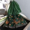 Silk Wool Embroidered Silk Scarf Women'S Spring And Autumn Thin Outer Shawl Dual-Purpose Winter Gift High-End Mulberry Silk Scarf