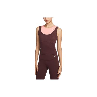 Йога Dri-FIT Luxe Color Block быстросохнущая спортивная майка для женщин, топы цвета земли и коричневого цвета FB4582-618
