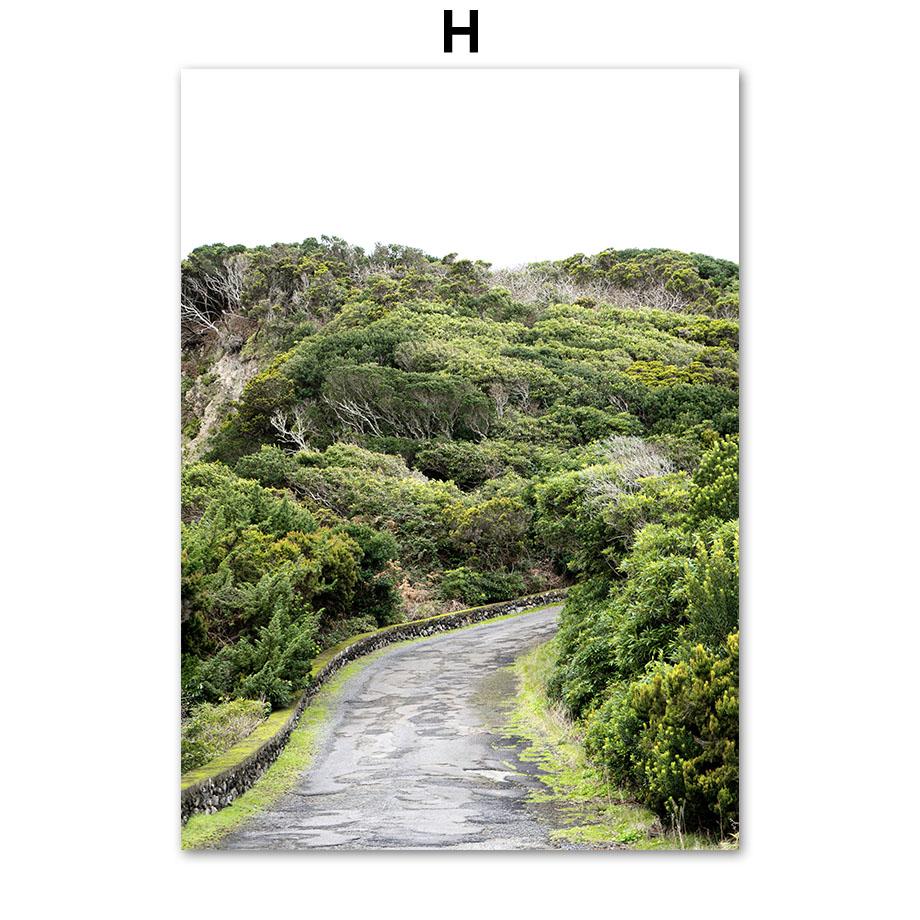 Зеленый лист лодка цветок лес горы водопад плакаты и принты холст живопись настенные художественные фотографии для декора гостиной