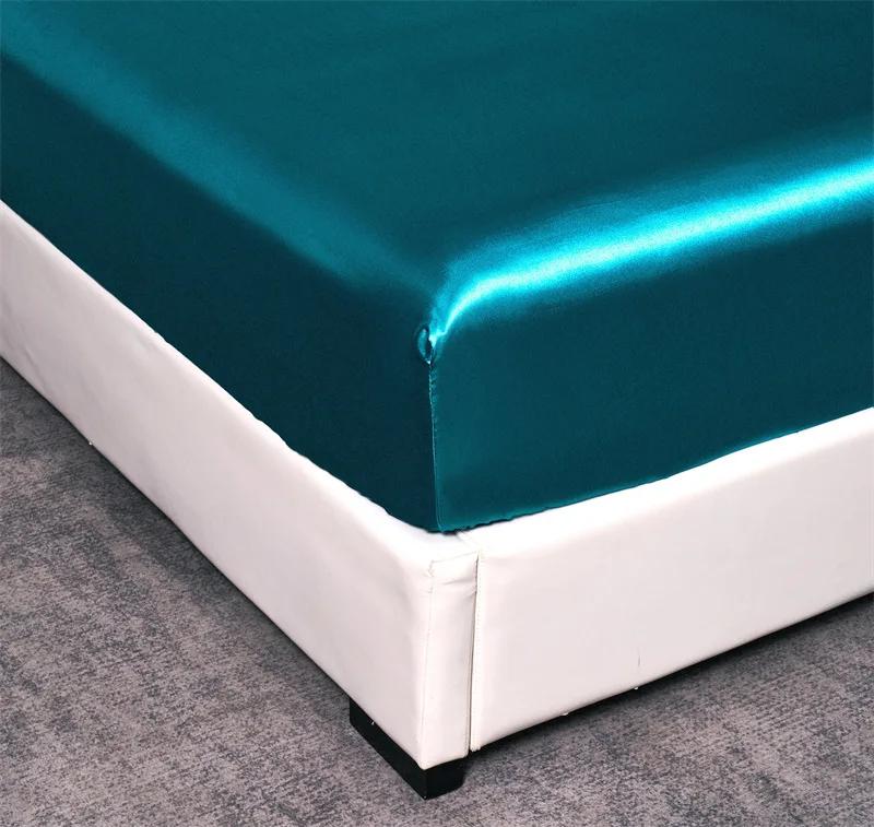 Сплошной цвет, имитация шелковой ткани, четыре предмета, европейские и американские минималистичные простыни, простыня, наволочка