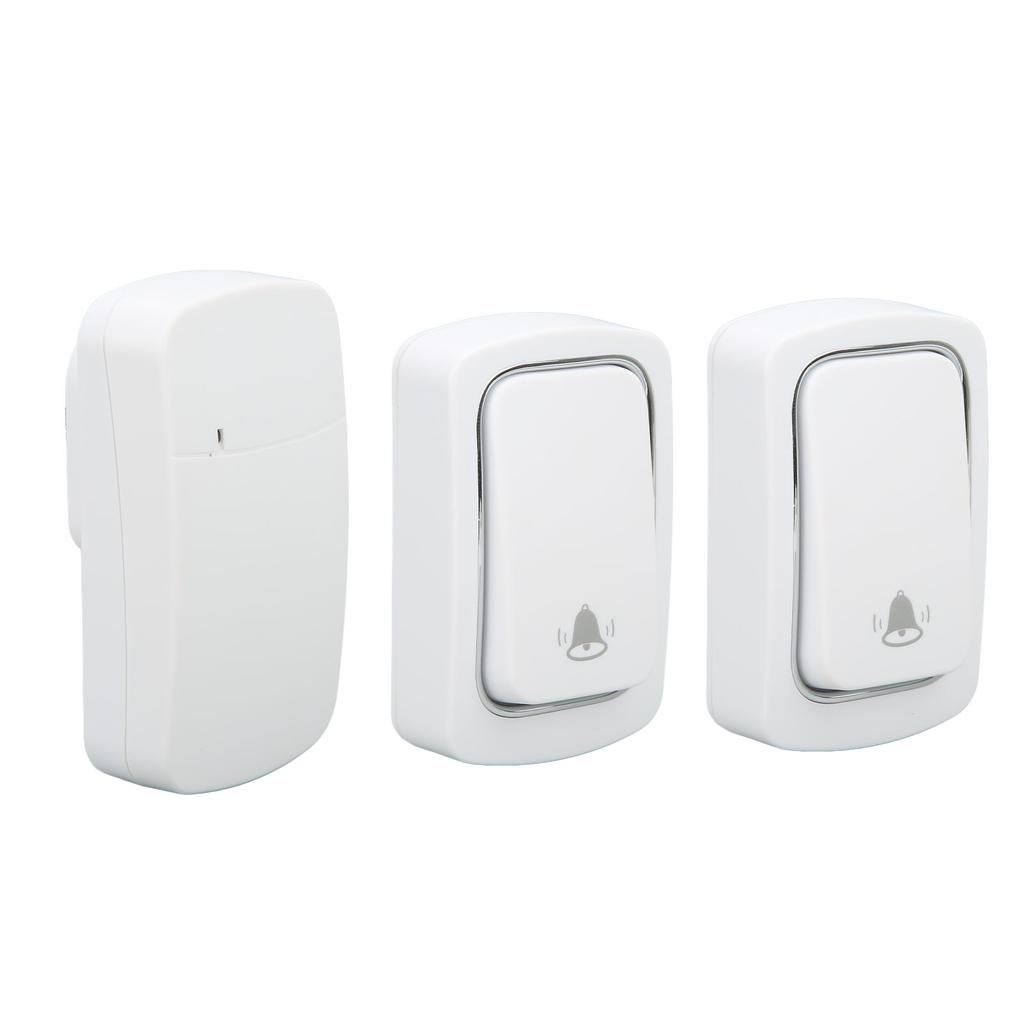 Self Powered Doorbell Set 2 Transmitter Long Range 38 Ringtones Battery Free for Home Villa AC