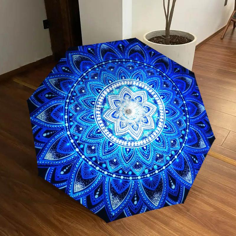 1pc Mandala Art Automatic Open/Close Umbrella, Halloween & Gifts - Ideal for Daily, Formal, Party Use, Durable Canopy yy251011024