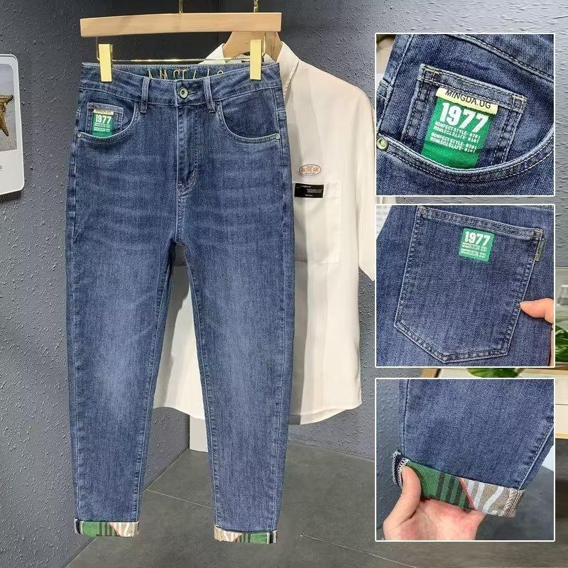 Модные джинсы мужские модные мужские облегающие узкие брюки мужские брюки весна и осень лето новые эластичные красивые повседневные длинные брюки