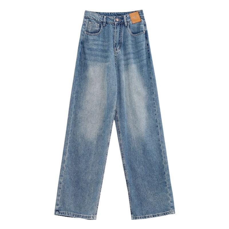 Женские джинсы с высокой талией, широкие, грушевидной формы — Большие размеры, утягивающие, летний свободный крой