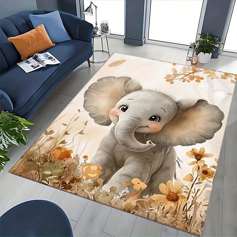 1pc Anime Elephant Chair Mat - Cute Cartoon Design, Non-Slip Office Rug for Home Decor, Suitable for All Seasons, Perfect Gift Idea.H046