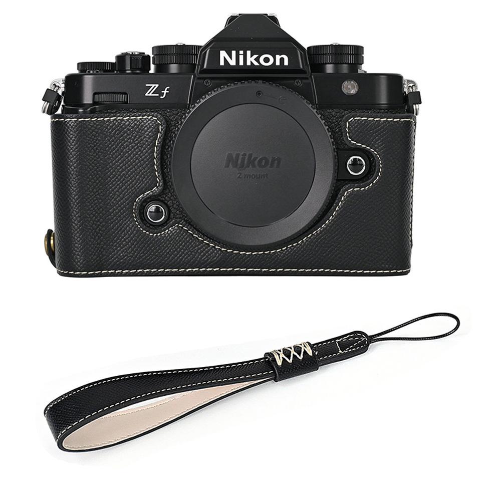 Palm Print PU Leather Camera Half Body Case for Nikon Zf ZF Z f Battery Opening Bottom Cover With Hand Strap